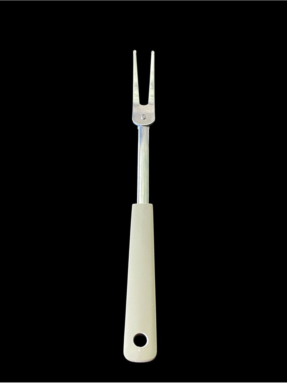 Vintage Meat Carving Serving Fork Stainless Steel Beige Plastic Handle Japan MCM